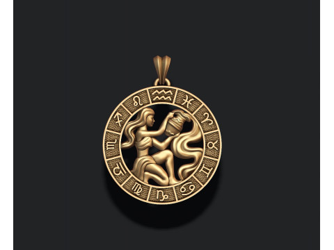 Jewellery horoscope signes lite pack 3D print model Modelo de Impressão 3D