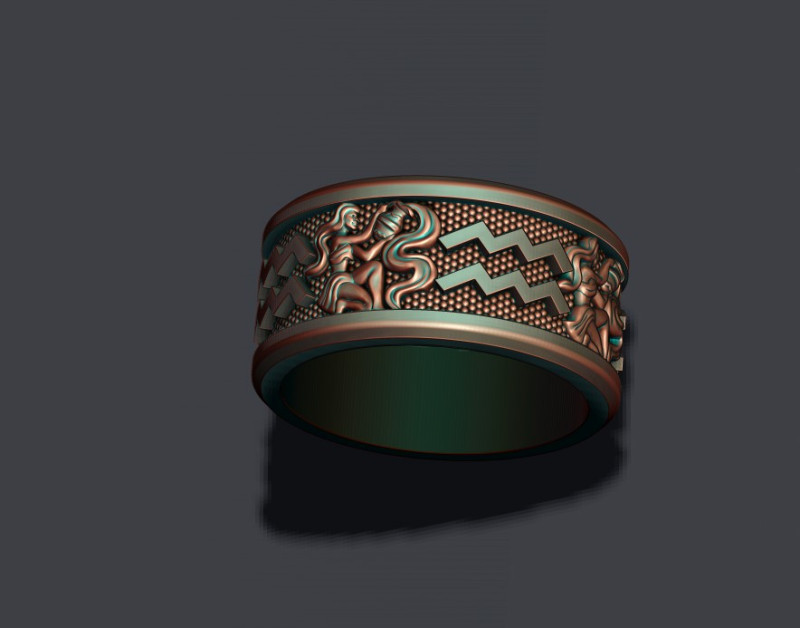 Zodiac acuario lite ring 3D print model 3D-printmodel .c4d .max .obj .3ds .fbx .stl .blend