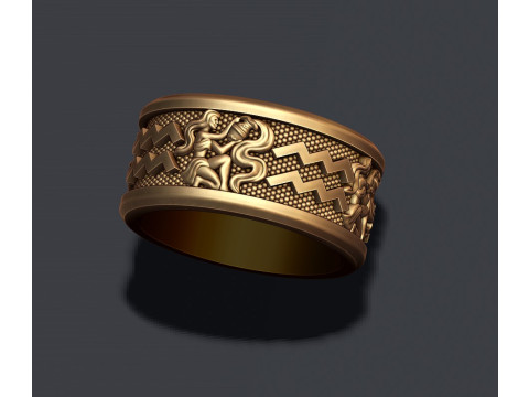 Zodiac acuario lite ring 3D print model 3D-printmodel