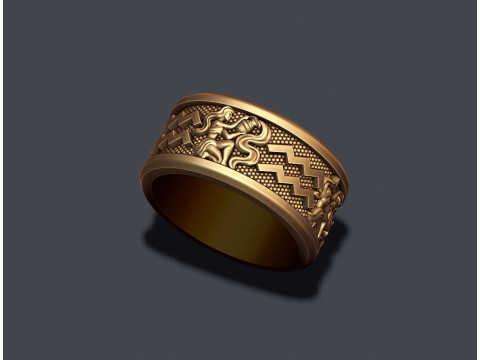 Zodiac acuario lite ring 3D print model 3D-printmodel