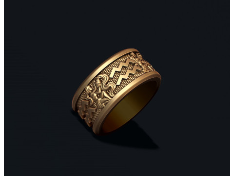 Zodiac acuario lite ring 3D print model 3D-printmodel
