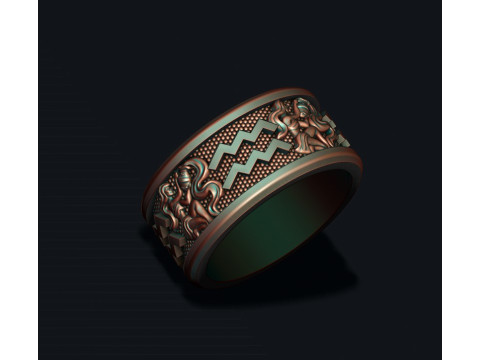 Zodiac acuario lite ring 3D print model 3D-printmodel