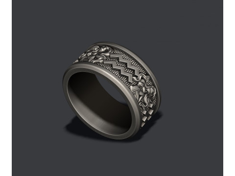Zodiac acuario lite ring 3D print model 3D-printmodel