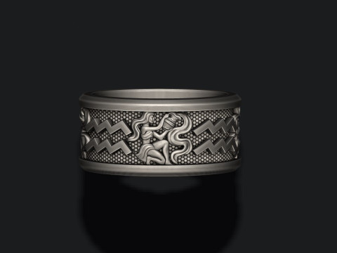 Zodiac acuario lite ring 3D print model 3D-printmodel