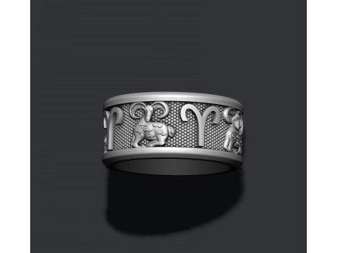 Zodiac Aries lite ring 3D print model 3Dプリントモデル