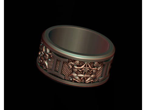 Zodiac Gemini The Twins lite ring 3D print model 3D Print Model