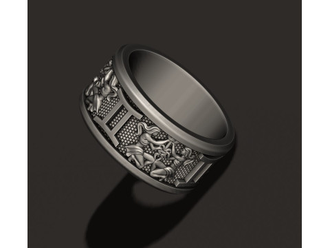 Zodiac Gemini The Twins lite ring 3D print model 3D Druckmodell