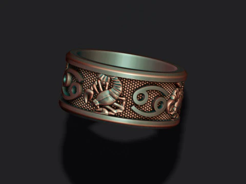 Cancro zodiacale Il modello di stampa 3D dell'anello Crab lite Modello di stampa 3D