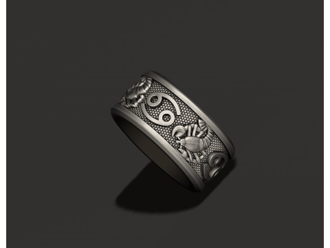 Zodiac cancer The Crab lite ring 3D print model Modello di stampa 3D