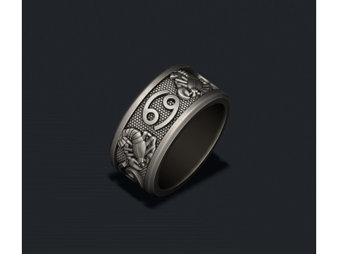 Zodiac cancer The Crab lite ring 3D print model Modello di stampa 3D