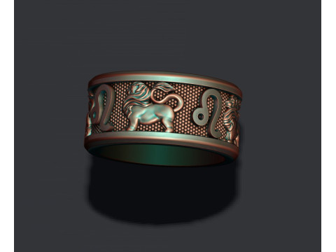 Zodiac Leo Lion ring lite 3D print model Modelo de Impressão 3D
