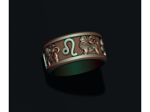 Zodiac Leo Lion ring lite 3D print model Modello di stampa 3D