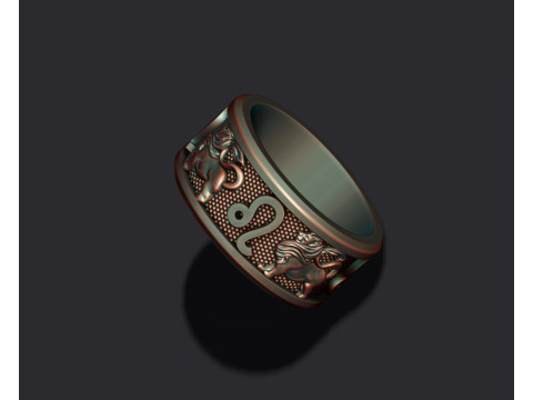 Zodiac Leo Lion ring lite 3D print model Modello di stampa 3D
