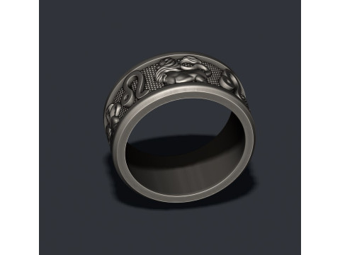 Zodiac Leo Lion ring lite 3D print model Modello di stampa 3D