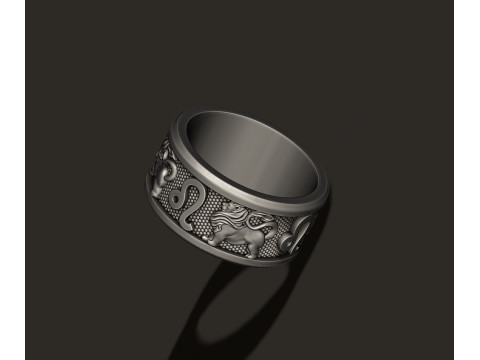 Zodiac Leo Lion ring lite 3D print model Modello di stampa 3D