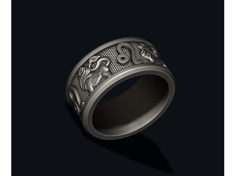 Zodiac Leo Lion ring lite 3D print model Modello di stampa 3D