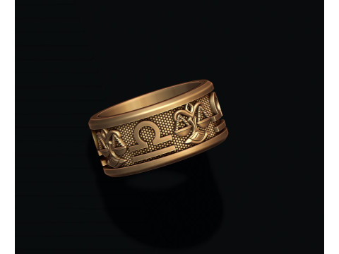 Zodiac Libra The Scales lite ring 3D print model Model do druku 3D