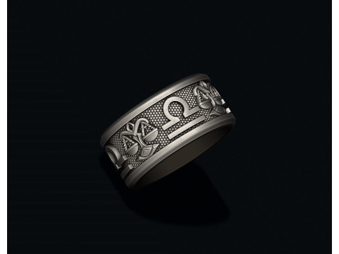 Zodiac Libra The Scales lite ring 3D print model Model do druku 3D