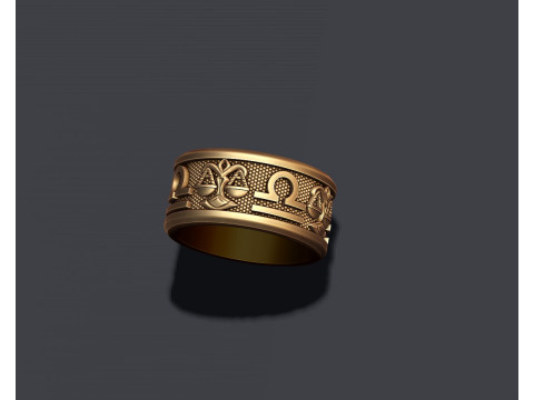 Zodiac Libra The Scales lite ring 3D print model Model do druku 3D