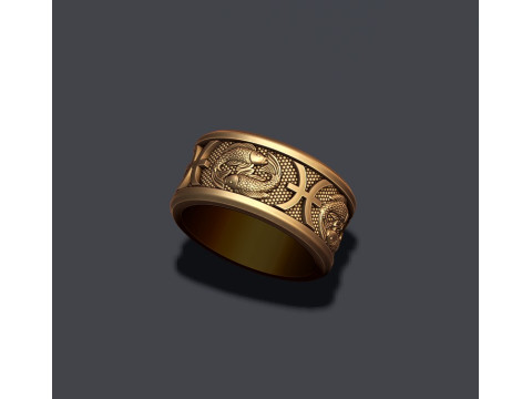 Zodiac pisces fish ring lite 3D print model 3D Print Model