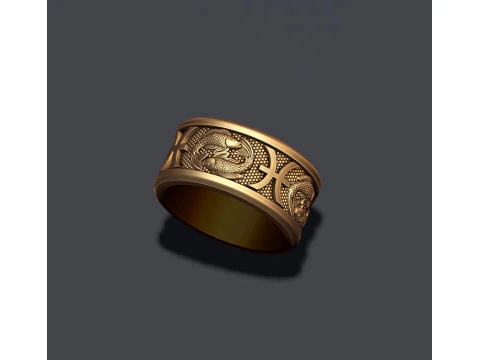 Zodiac pisces fish ring lite 3D print model 3D Print Model