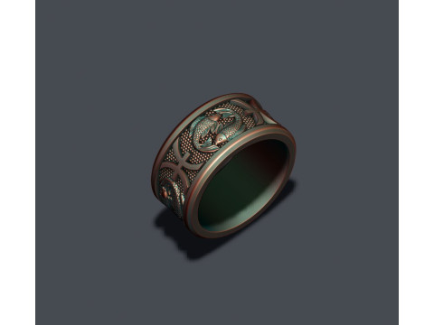 Zodiac pisces fish ring lite 3D print model 3D Print Model