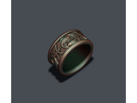 Zodiac pisces fish ring lite 3D print model 3D Print Model