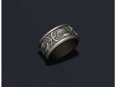 Zodiac pisces fish ring lite 3D print model 3D Print Model