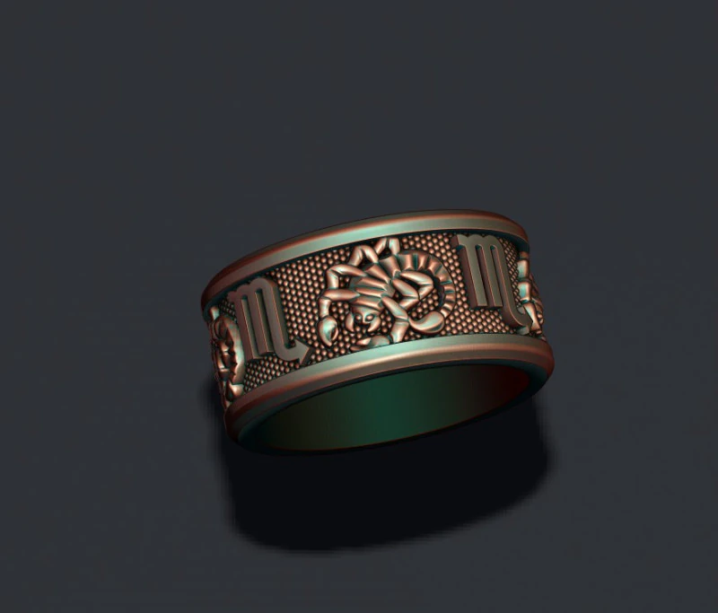 Zodiac Scorpion lite ring 3D print model 3D Print Model .c4d .max .obj .3ds .fbx .stl .blend 