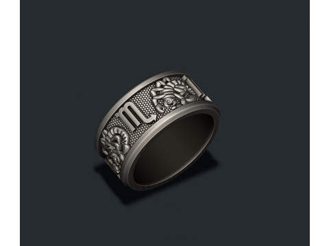 Zodiac Scorpion lite ring 3D print model Modelo de Impressão 3D
