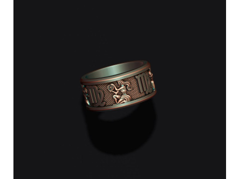 Zodiac Virgo lite ring 3D print model Modelo de Impressão 3D