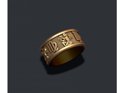 Zodiac Virgo lite ring 3D print model 3D प्रिंट मॉडल