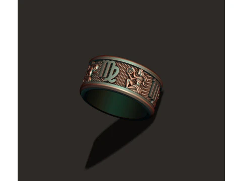 Zodiac Virgo lite ring 3D print model 3D Print Model