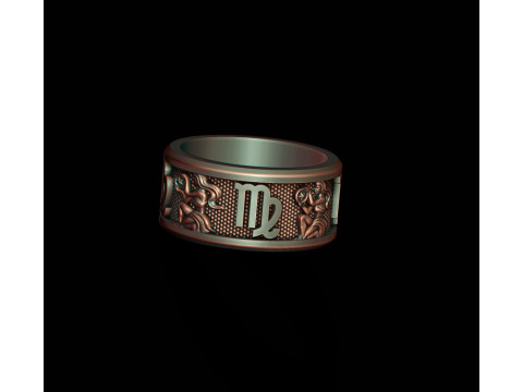 Zodiac Virgo lite ring 3D print model 3D प्रिंट मॉडल