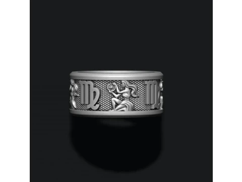 Zodiac Virgo lite ring 3D print model 3D Print Model