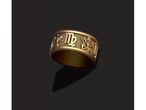 Zodiac Virgo lite ring 3D print model 3D Print Model