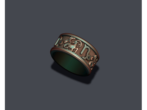 Zodiac Capricorn lite ring 3D print model 3D Print Model