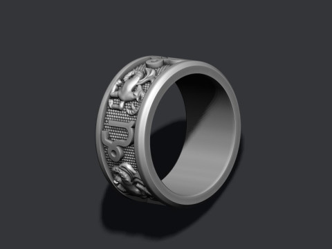 Zodiac Capricorn lite ring 3D print model Modèles 3D en vedette