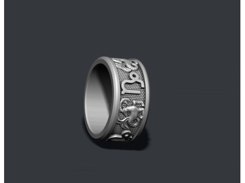 Zodiac Capricorn lite ring 3D print model Modèles 3D en vedette