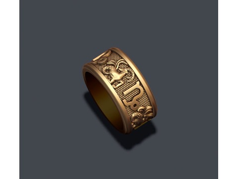 Zodiac Capricorn lite ring 3D print model Modèles 3D en vedette