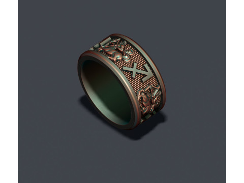 Zodiac Sagittarius lite ring 3D print model 3D 打印模型