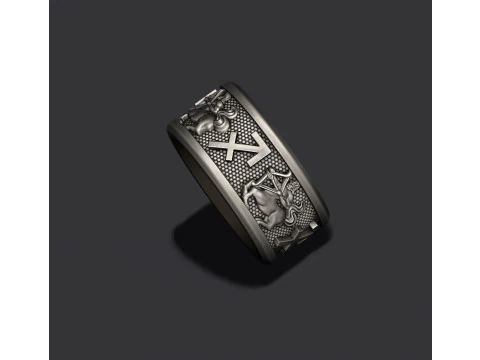 Zodiac Sagittarius lite ring 3D print model 3D Print Model