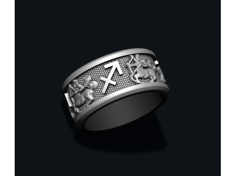 Zodiac Sagittarius lite ring 3D print model 3D Print Model