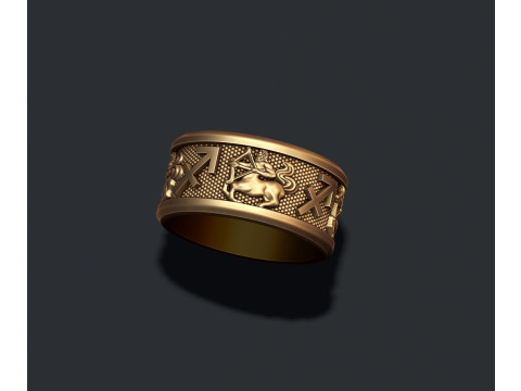 Zodiac Sagittarius lite ring 3D print model 3D 打印模型