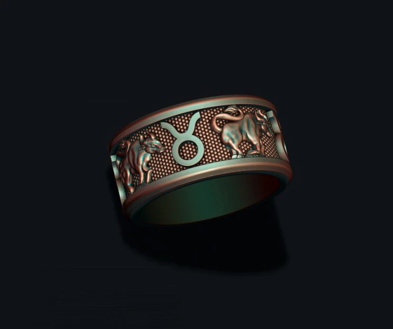 Zodiac Taurus Bull lite ring 3D print model 3D Print Model .c4d .max .obj .3ds .fbx .stl .blend 