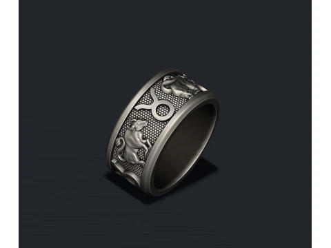 Zodiac Taurus Bull lite ring 3D print model 3D Print Model