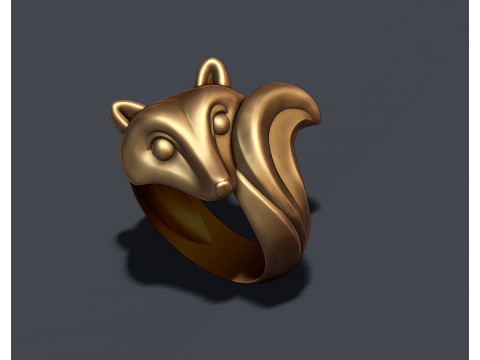 Fox ring 3D print model 3D प्रिंट मॉडल