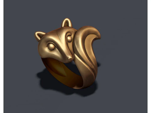 Modelo de impress&atilde;o 3D do anel Fox Modelo de Impressão 3D