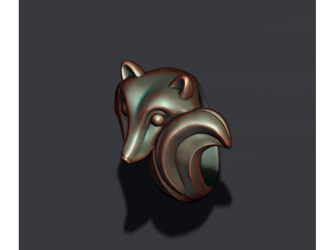 Fox ring 3D print model Modelo de Impressão 3D