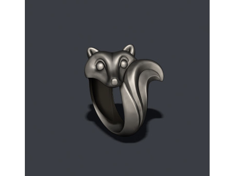 Fox ring 3D print model Modelo de Impressão 3D